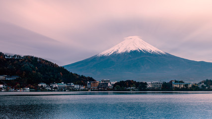 Mt.Fuji inthe morning , View from lake Kawagushi Ko.