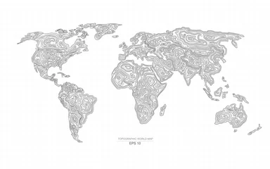  topographic world map for decoration or infographic  © Jackie Niam