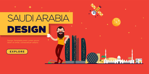 Saudi Arabia Skyline Web Page Banner Design