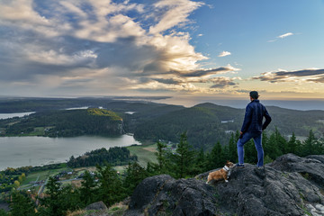 The View of Fidalgo and San Juan Islands on Mount Erie