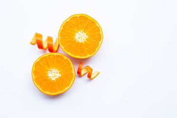 Fresh orange citrus fruits  on white.