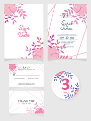 wedding invitation card template Vector illustration. 