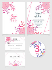 wedding invitation card template Vector illustration. 