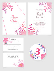 wedding invitation card template Vector illustration. 