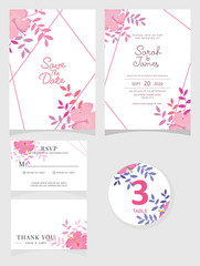 wedding invitation card template Vector illustration. 