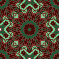 Seamless floral ornament. Military style color. Vector illustration