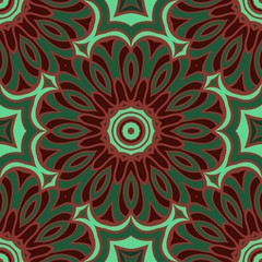 Seamless floral ornament. Military style color. Vector illustration