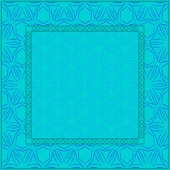 Design Of A Geometric Pattern . Vector Illustration. For Print Bandana, Tablecloth, Fashion. Blue color