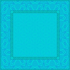 Design Of A Geometric Pattern . Vector Illustration. For Print Bandana, Tablecloth, Fashion. Blue color