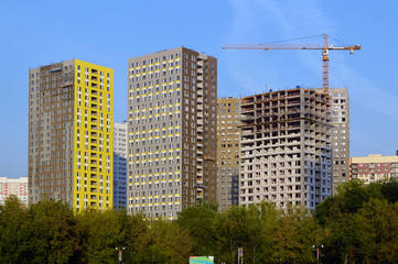 Fototapeta premium Construction of new apartment buildings 