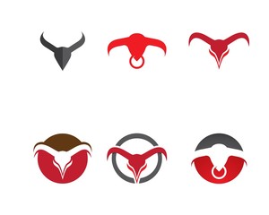 Bull logo template vector icon illustration