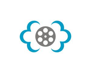 Cloud film cinema logo icon template