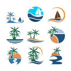 Summer Beach Vector Set Illustration Graphic Design