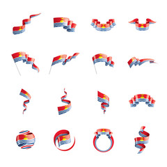 Kiribati flag, vector illustration on a white background