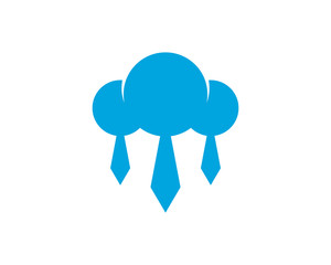 Cloud tie logo icon template