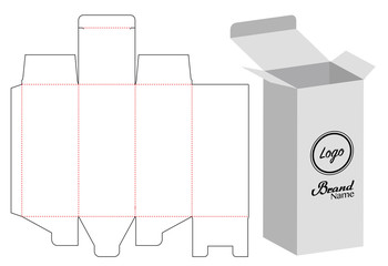 Box packaging die cut template design. 3d mock-up - obrazy, fototapety, plakaty