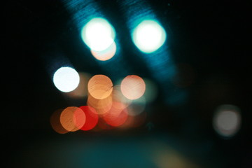Bokeh. Night light abstract background. Bokeh of light in traffic jam. Element design to background website and banner