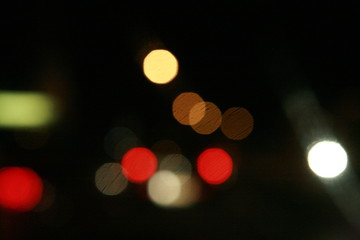 Bokeh. Night light abstract background. Bokeh of light in traffic jam. Element design to background website and banner