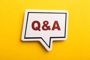 Question And Answer Speech Bubble Isolated On Yellow