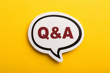 Question And Answer Speech Bubble Isolated On Yellow