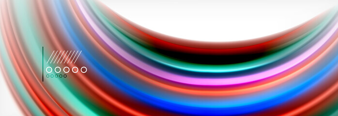 Abstract wave lines liquid fluid rainbow style color stripes background. Artistic illustration for presentation, app wallpaper, banner or poster
