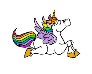 Jumping proud unicorn