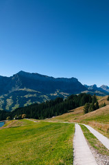 Naklejka na ściany i meble Schrattenfluh mountain Marbachegg valley biosphere reserve of Entlebuch, Switzerland