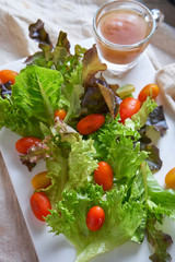 Healthy salad with dressing