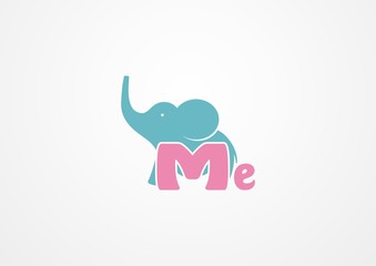 Elephant baby with letter Me