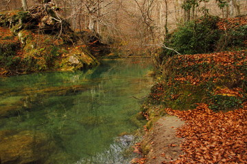 Urederra river, natural park, Navarra, Spain, december 2018