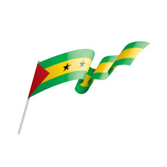 Sao Tome and Principe flag, vector illustration on a white background