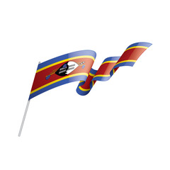 Swaziland flag, vector illustration on a white background