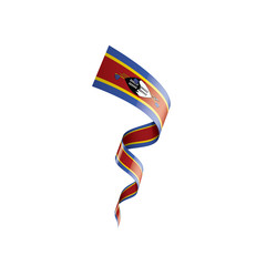 Swaziland flag, vector illustration on a white background