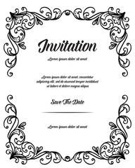Flower design for invitation card hand draw vector art