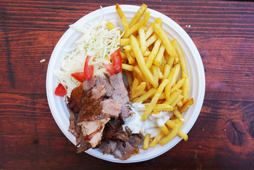 gyros and potato chips