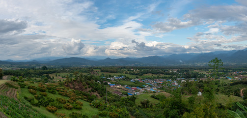view of mountains and clouds