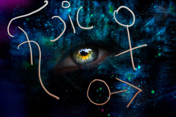Astrological symbols of planets in the Universe