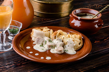 Cepelinai, a specialty Lithuanian and Polish cuisine