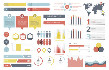 Set of business infograph vectors - obrazy, fototapety, plakaty