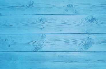 The surface texture of blue wood planks abstract background

