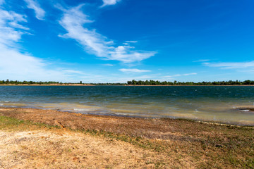 Old wooden boat for fishing and view