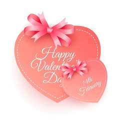 Happy valentine's day illustration with realistic style