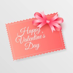 Happy valentine's day illustration with realistic ribbon