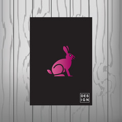 Cute rabbit in cartoon style. Vector illustration