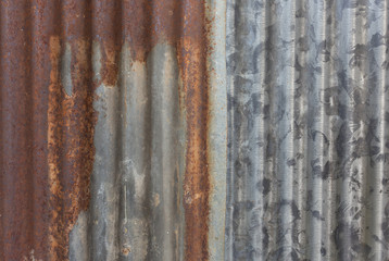  Zinc tile rusty surface close up image.