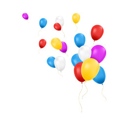 Balloons isolated. Color composition of vector realistic balloons. Vector illustration