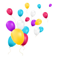 Balloons isolated. Color composition of vector realistic balloons. Vector illustration