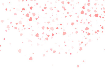 Fototapeta na wymiar Heart confetti falling down isolated. Valentines day concept. 