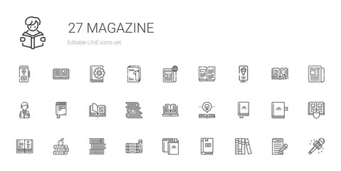 magazine icons set