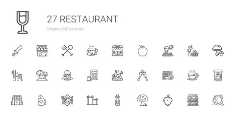 restaurant icons set